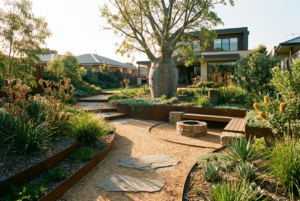 Modern backyard garden